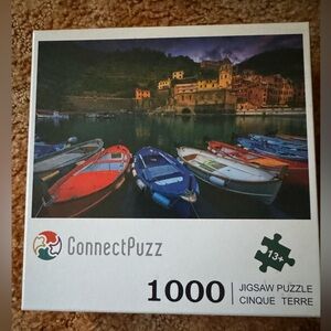 ConnectPuzz 1000-Piece Cinque Terre Boats Puzzle - Colorful Boats